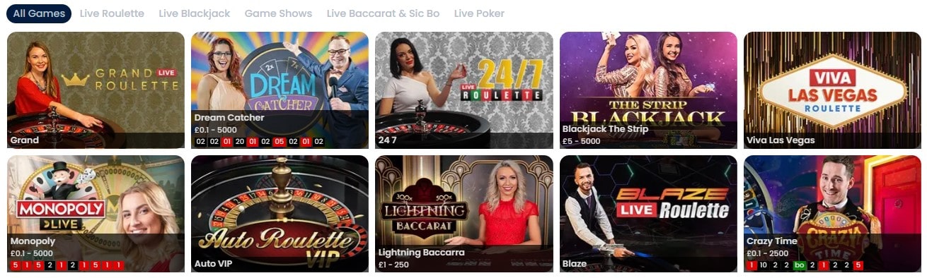 spin rio casino live games