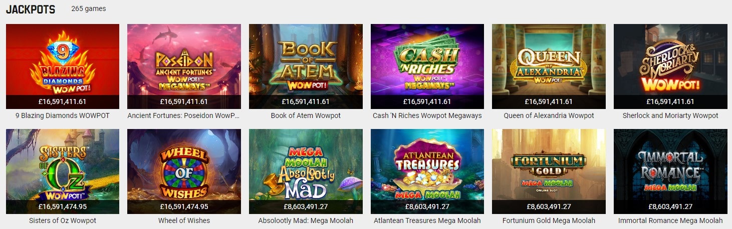 unibet casino jackpots