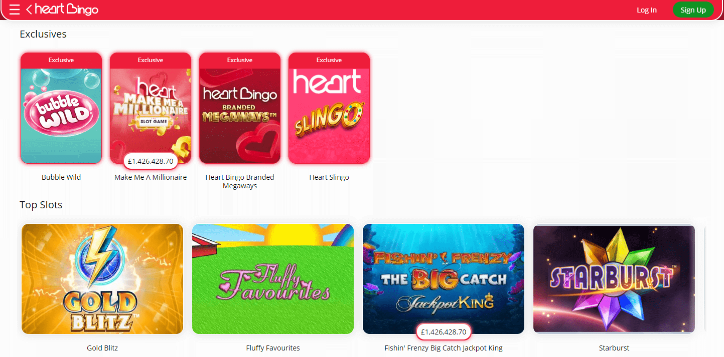 heartbingo top slots