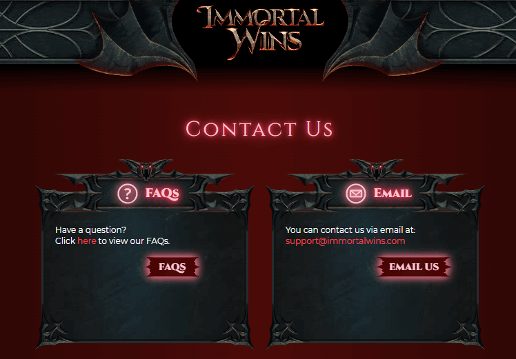 immortalwins customer support