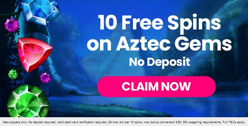 10 Free Spins No Deposit on Aztec Gems at London Jackpots Casino