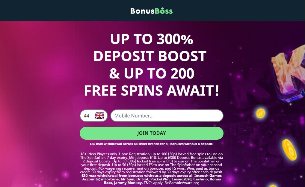 300 percent bonus on bonusboss