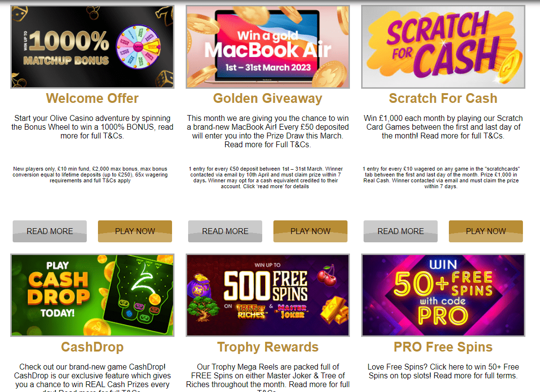 Olive Casino Promotions