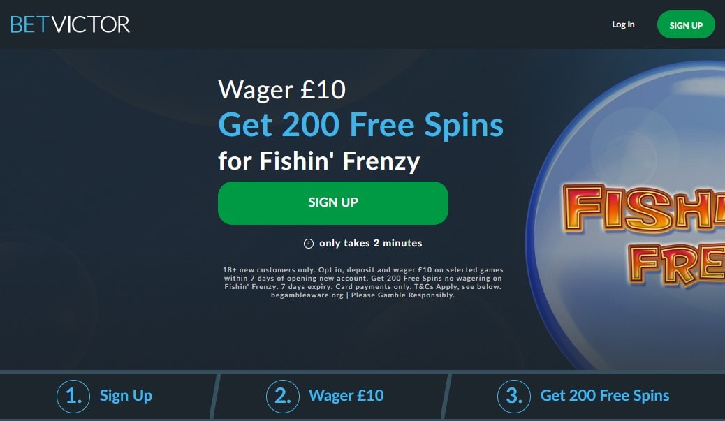 betvictor 200 free spins no wagering