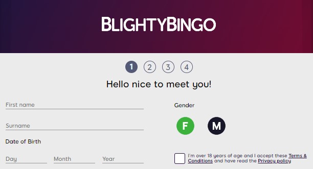 blighty bingo registration