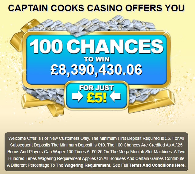 captain cooks casino welcome bonus