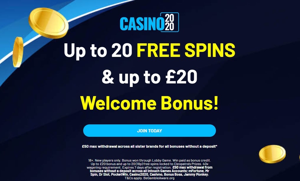 casino2020 - 20 free spins on card registration