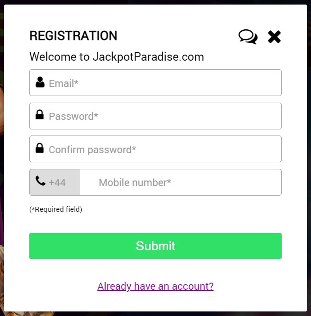 jackpot paradise casino registration