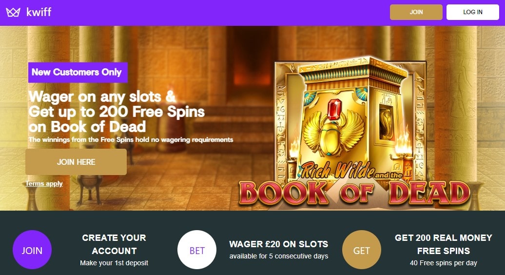 kwiffcasino 200 free spins no wagering