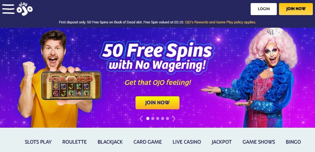 playojo 50 free spins no wagering