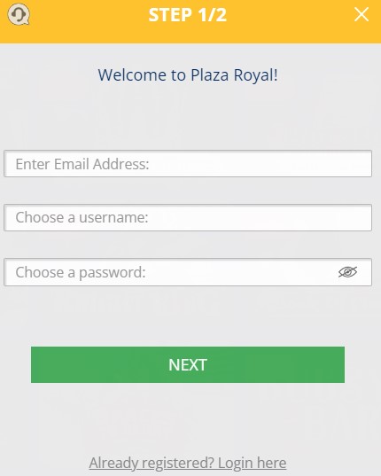 plaza royal casino registration