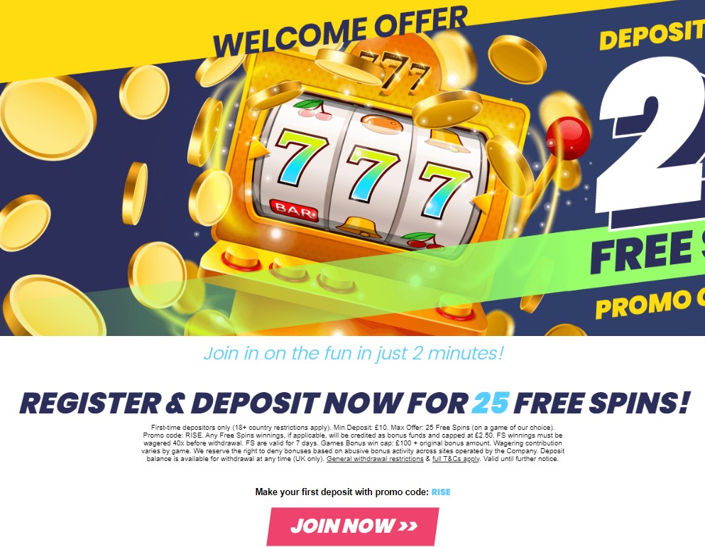 rise casino welcome bonus