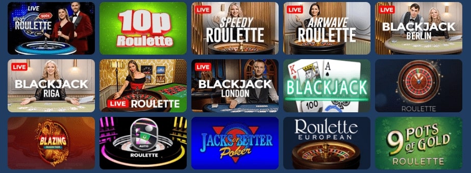 rocket slots table games