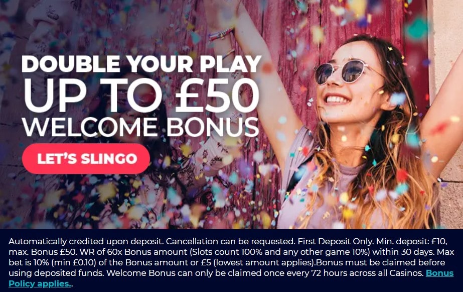 slingo casino welcome bonus