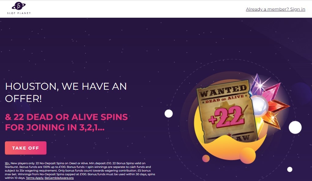 slotplanet - 25 free spins for adding card
