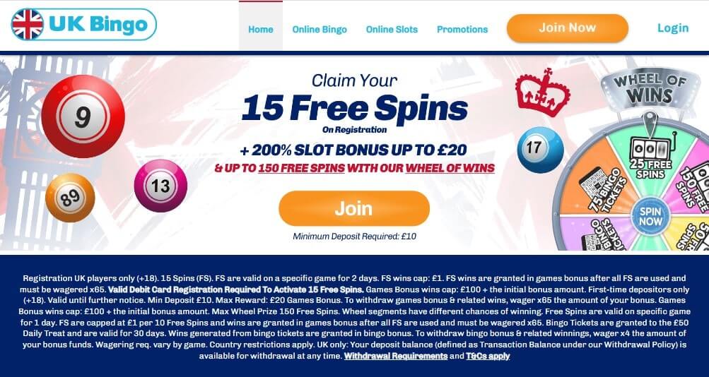 15 free spins no deposit at UK-Bingo.net