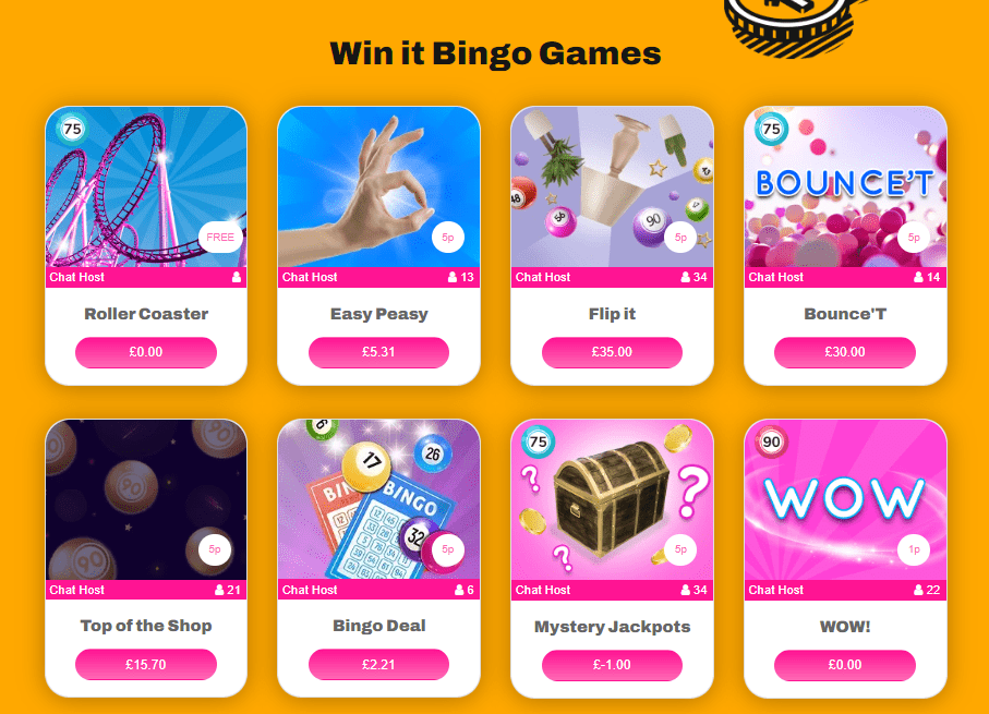 winitbingo bingo games