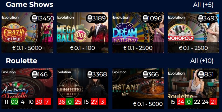 winomania casino live casino games