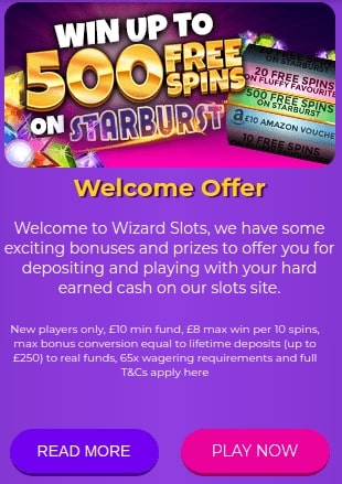 wizard slots welcome bonus