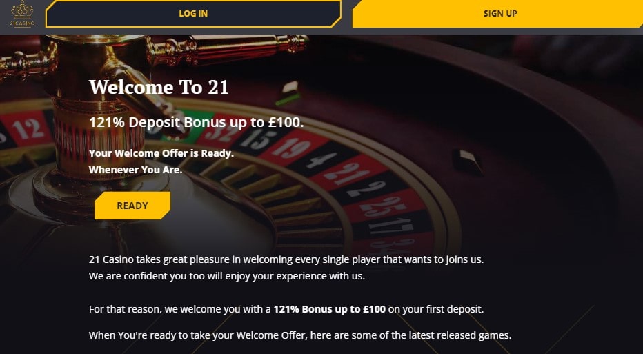 21casino welcome offer