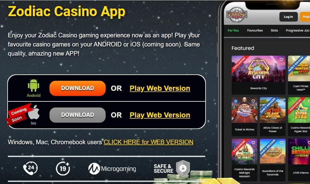 zodiac casino app