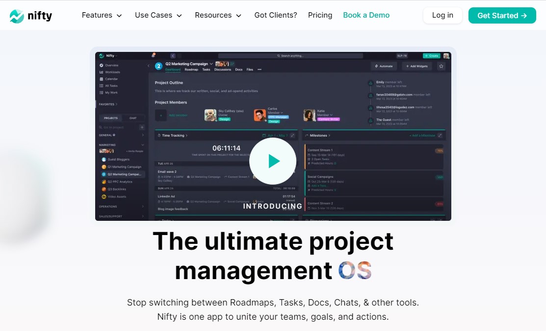 niftypm project management software