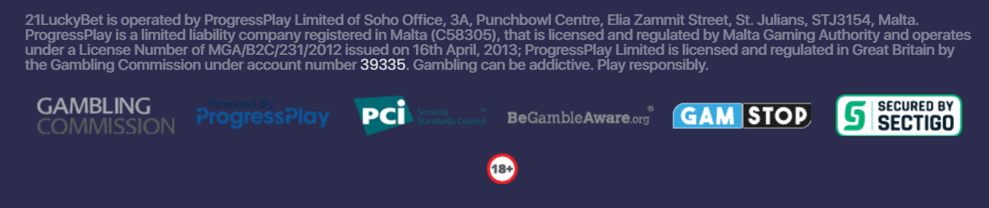 21luckybet licences and safety