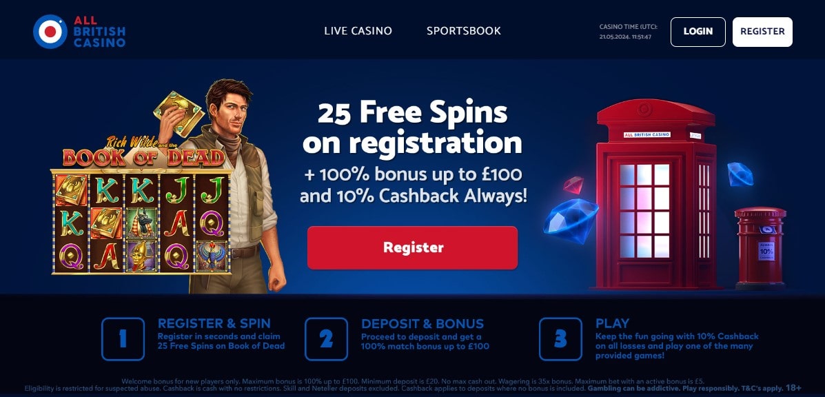 All British Casino 25 Free Spins