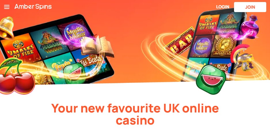 Amber Spins Casino Main Page