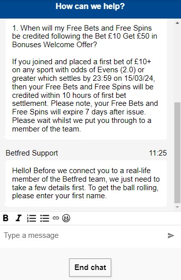 betfred live chat