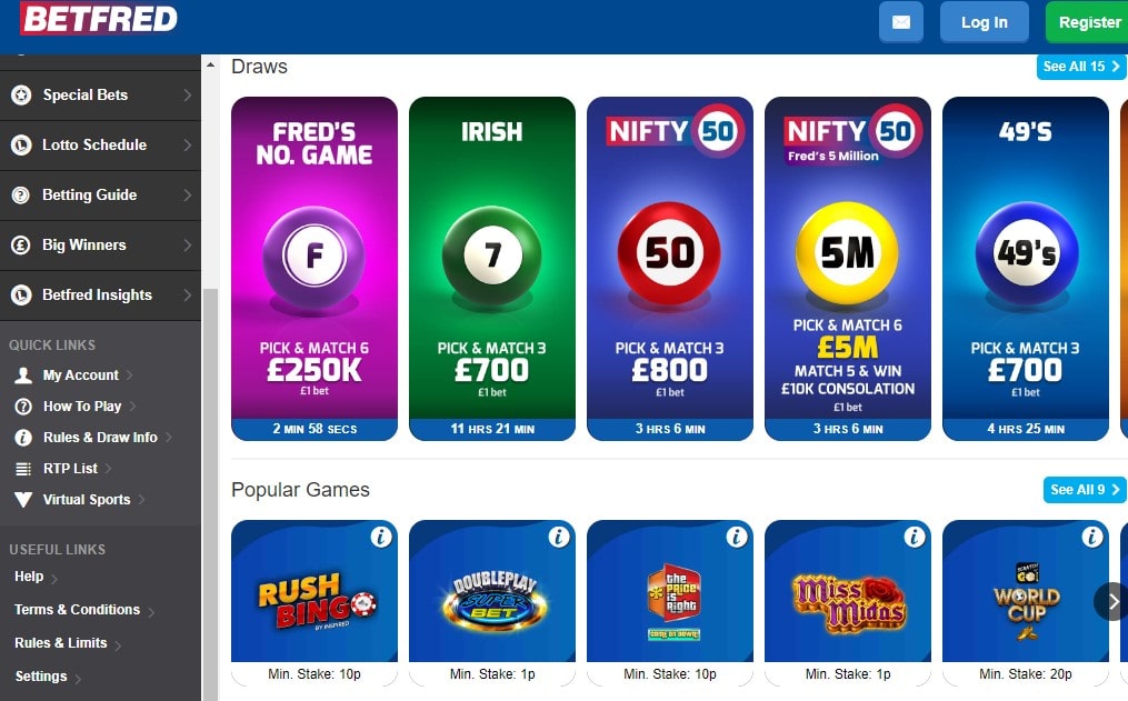 betfred lotto games
