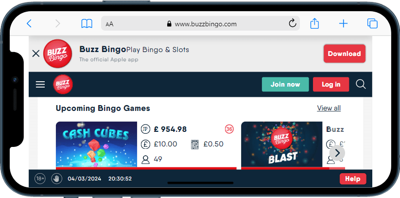 buzz bingo on mobile