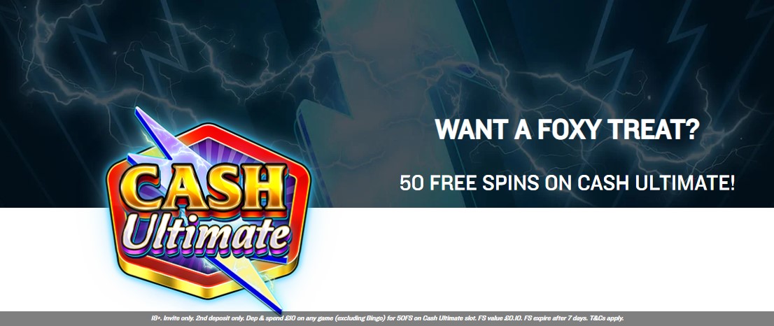 Foxy Bingo 50 Free Spins for existing players