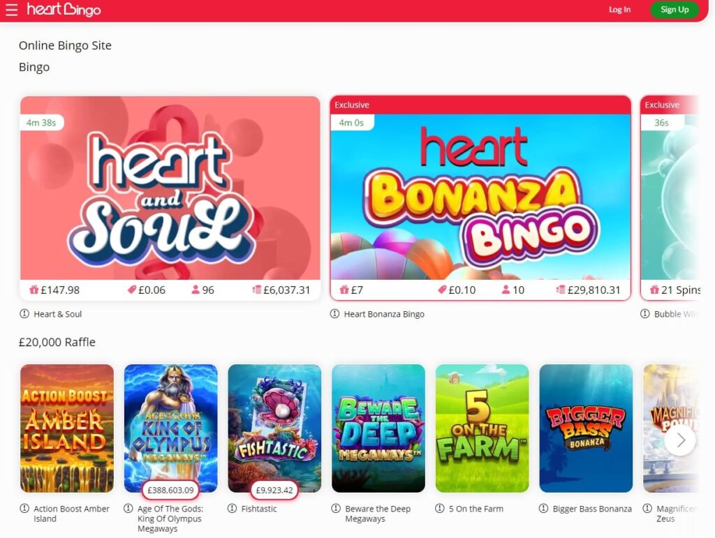 Heart Bingo Review Sign Up & Get Free Spins Promo Codes