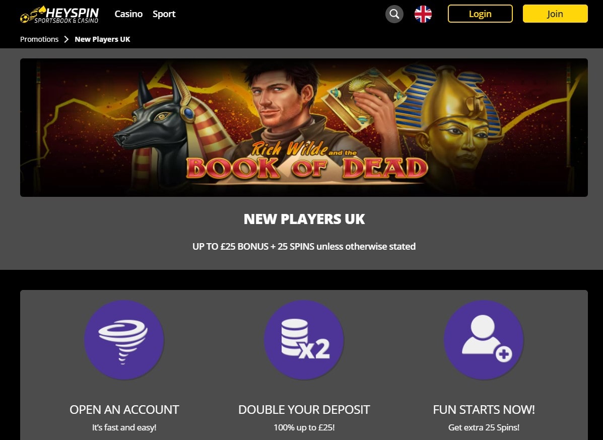 Heyspin 25 Free Spins