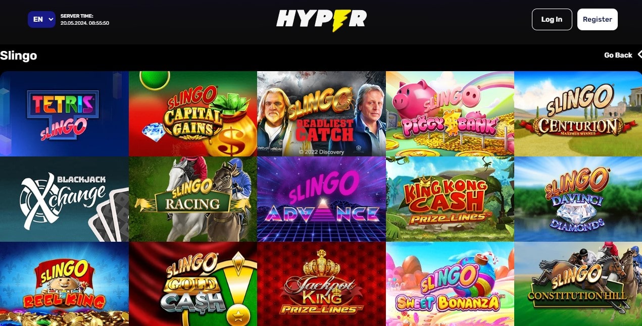 hyper casino slingo games