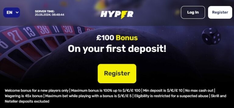 hyper casino welcome bonus