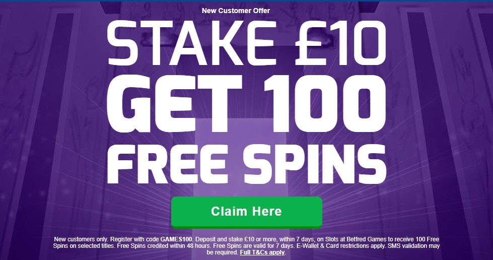 100 free spins coupon code