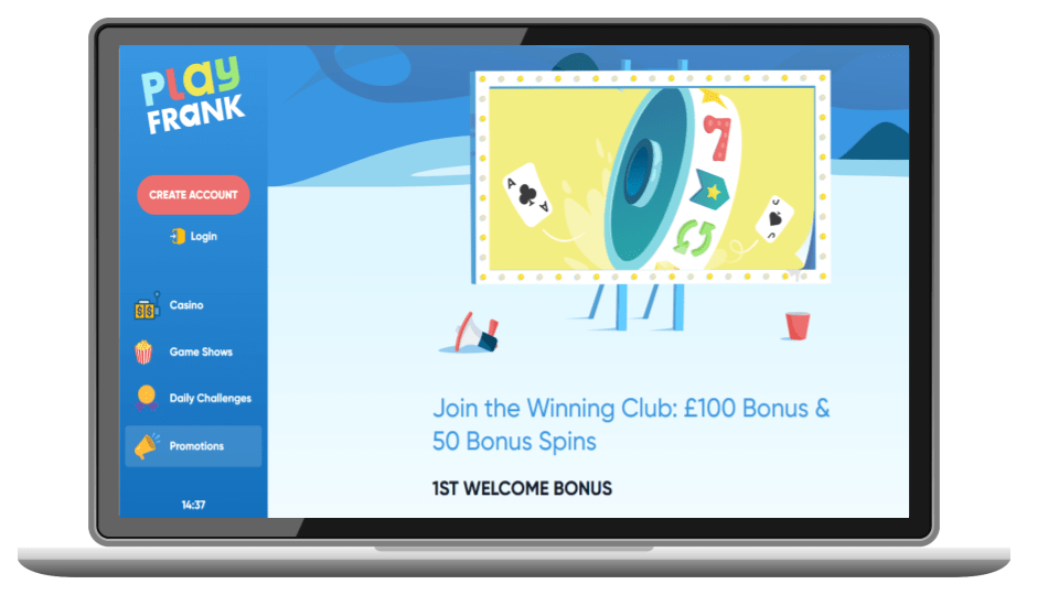 PlayFrank £20 deposit bonus