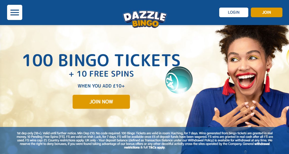 Dazzle Bingo Login Page