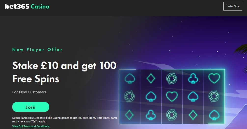 deposit 10 get 100 free spins no wagering requirements at bet365