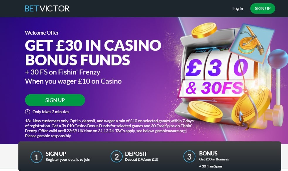 deposit 10 get 30 bonus at betvictor