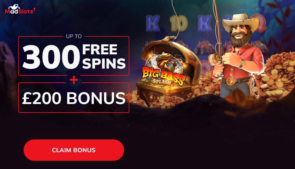 deposit 10 get 300 free spins at madslots