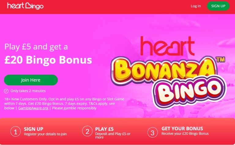 Play £5 and get a £20 Bingo Bonus