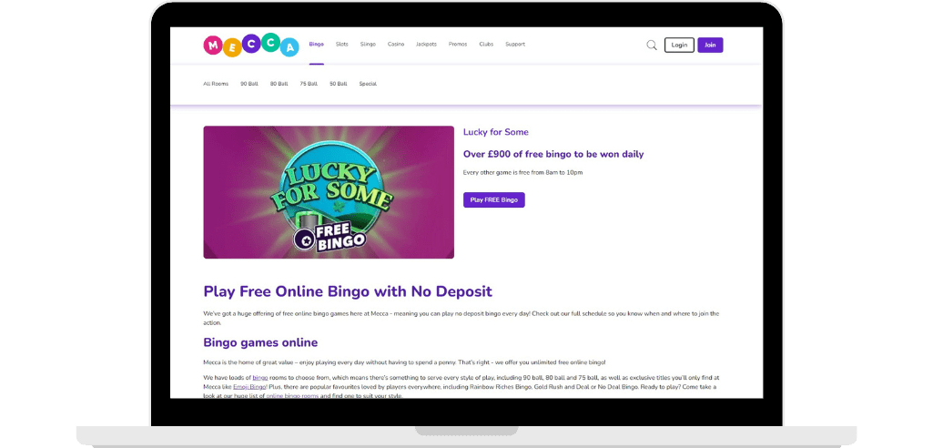 free bingo site mecca bingo