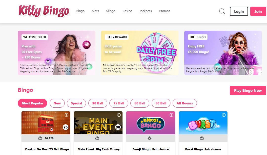 Kitty Bingo Login Page