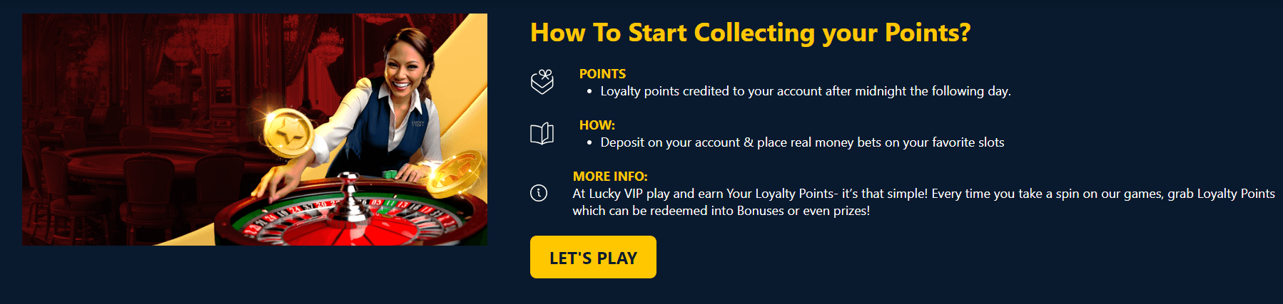 lucky vip casino loyalty points