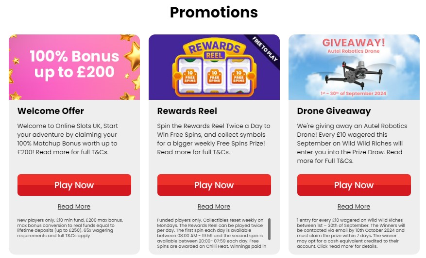 Online Slots UK Bonuses