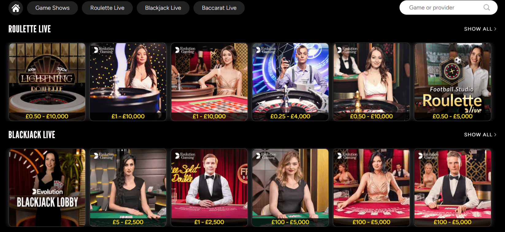 rizk casino live games