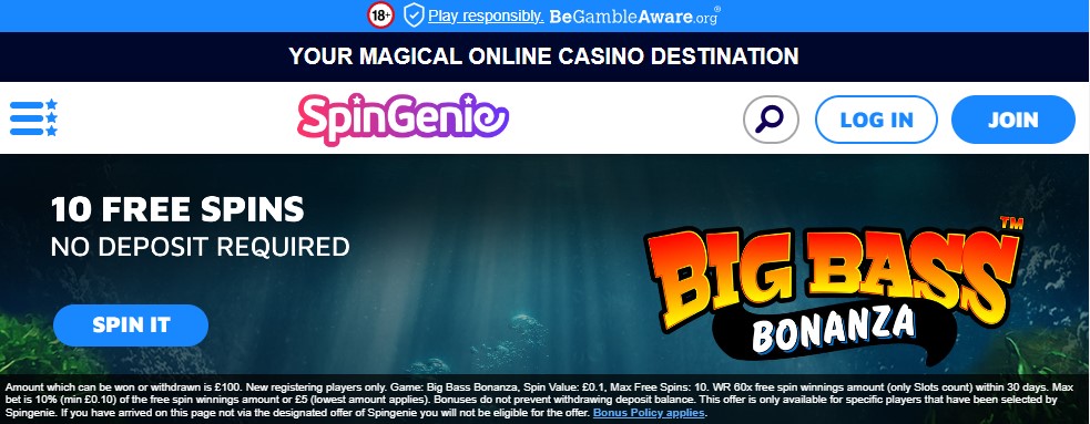 spin genie no deposit bonus